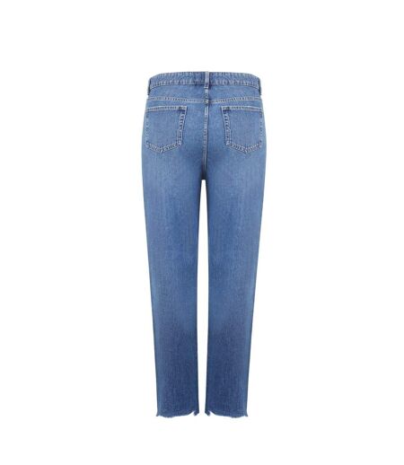 Womens/ladies Denim Distressed Jeans Blue Fabric