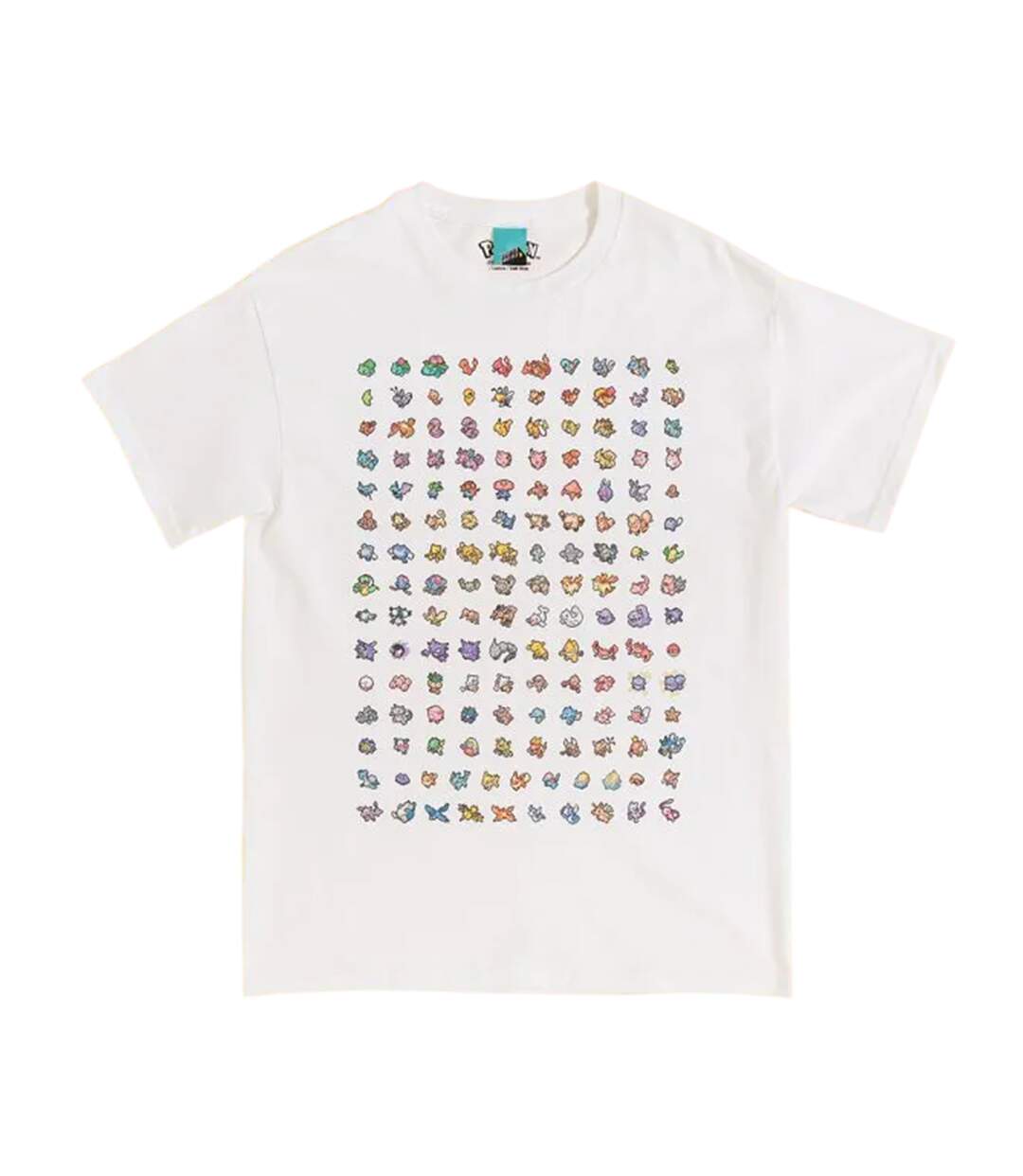 T-shirt Motif/style Sprites Adulte Blanc Pokemon-1