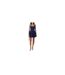 Womens/ladies Halter Neck Mini Dress Navy AmyLynn-1