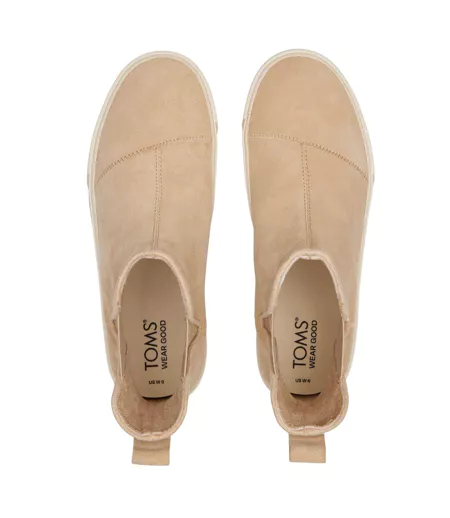 Womens/ladies Fenix Suede Platform Chelsea Boots Natural Toms