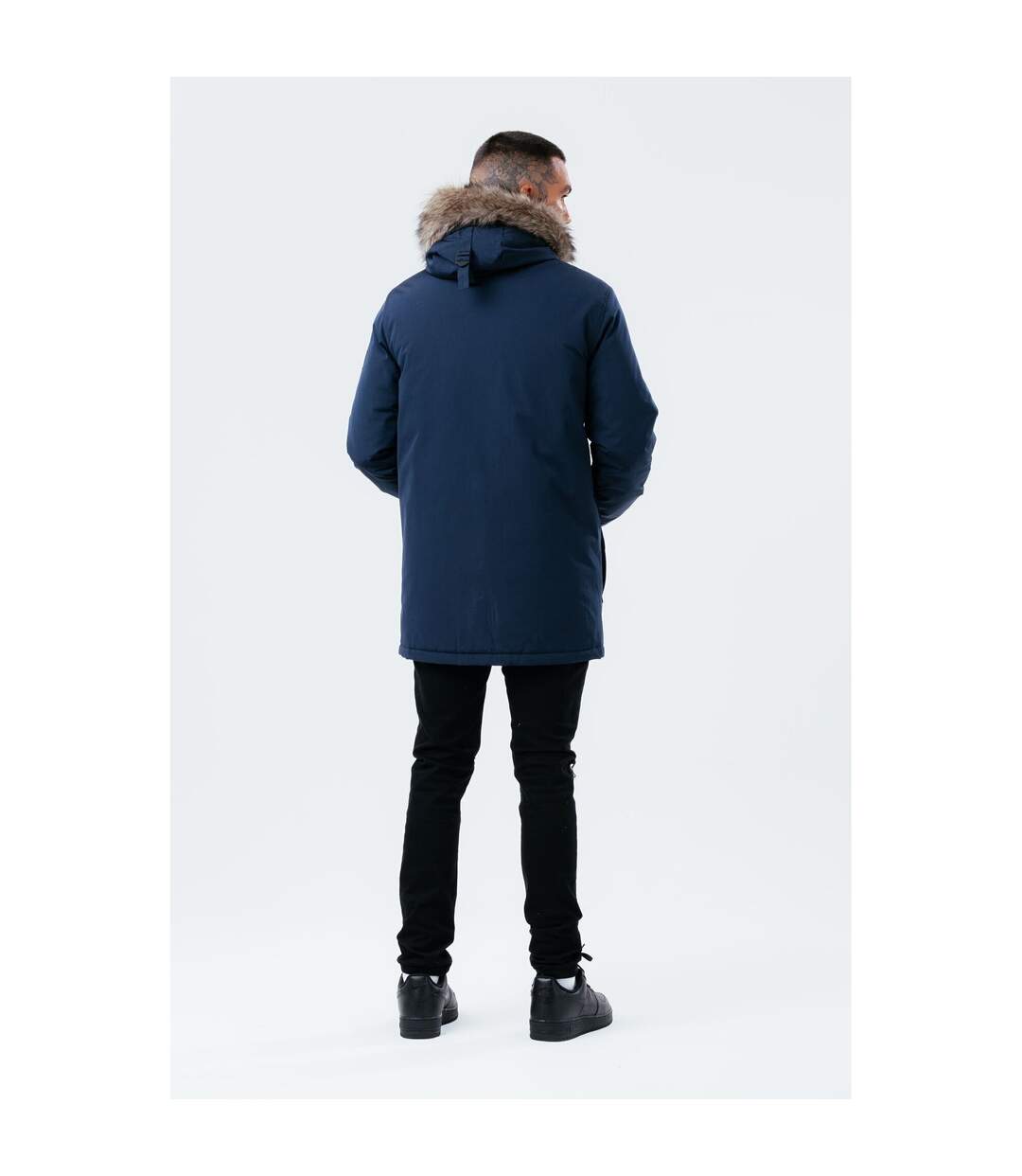 Hype Parka Luxe Longline pour hommes (Marine) - UTHY6868