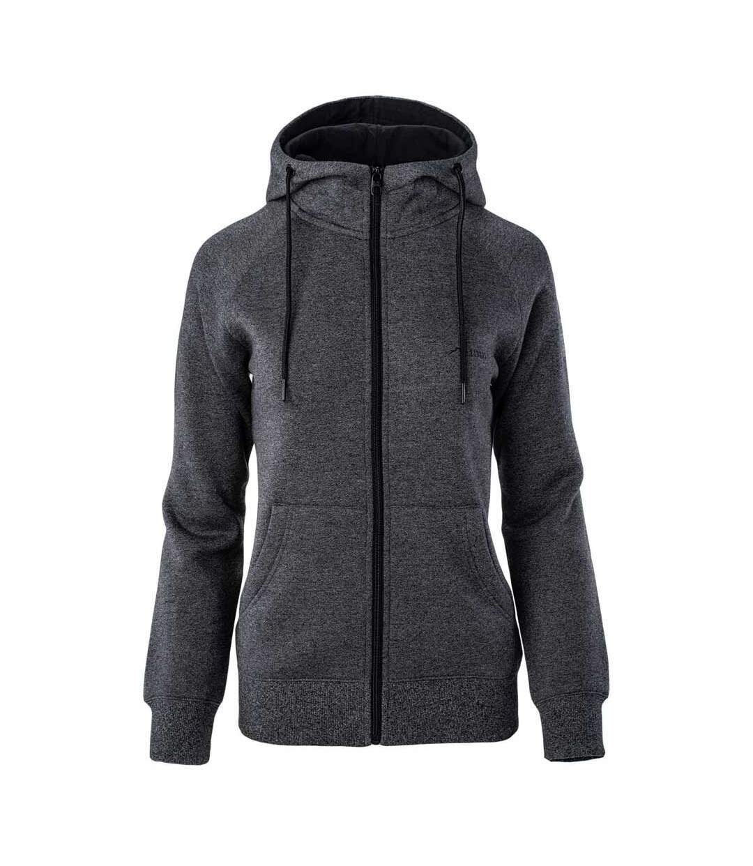 Veste à capuche chiano femme gris foncé chiné / noir Elbrus-1