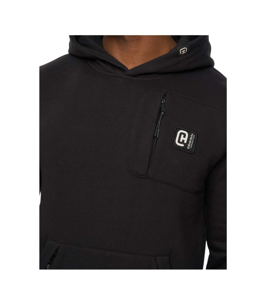 Mens Portville Hoodie Black Crosshatch-4