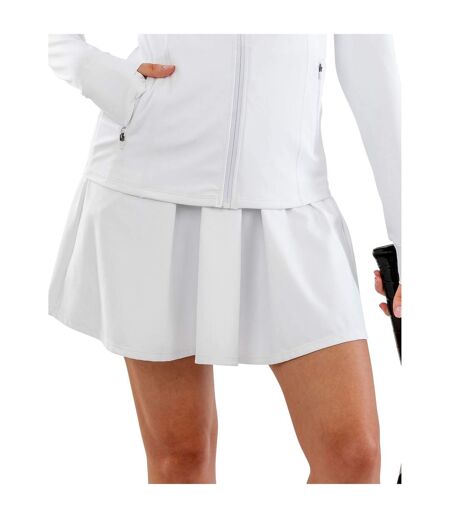 Womens/ladies fitness skort white Spiro Recycled