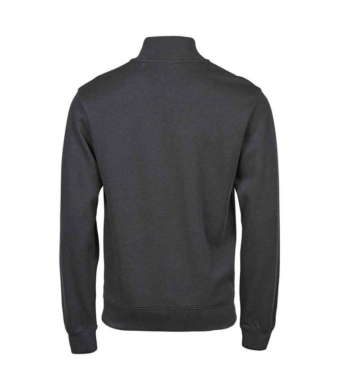 Mens ribber interlock half zip sweatshirt dark grey Tee Jays