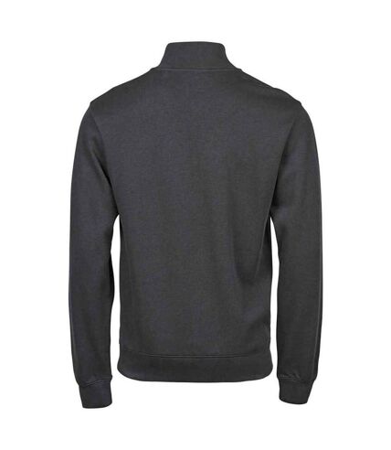 Tee Jays Mens Ribber Interlock Half Zip Sweatshirt (Dark Grey)