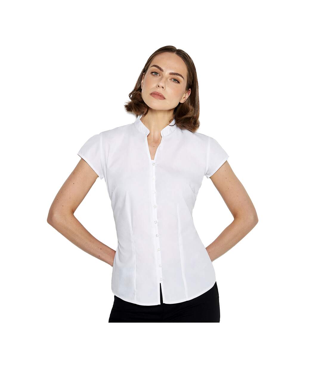 Blouse continental femme blanc Kustom Kit-3