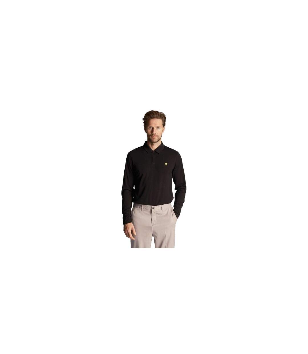 Polo Manches Longues Motif/style Logo Brodé Homme Noir Lyle & Scott-1