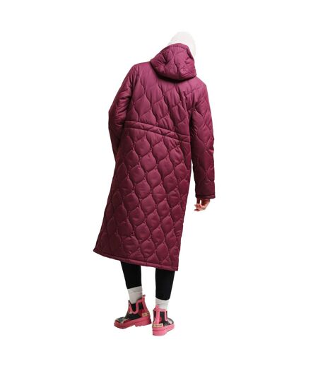 Regatta Womens/Ladies Orla Quilted Longline Padded Jacket (Burgundy/Shadow Elm Pink) - UTRG8992