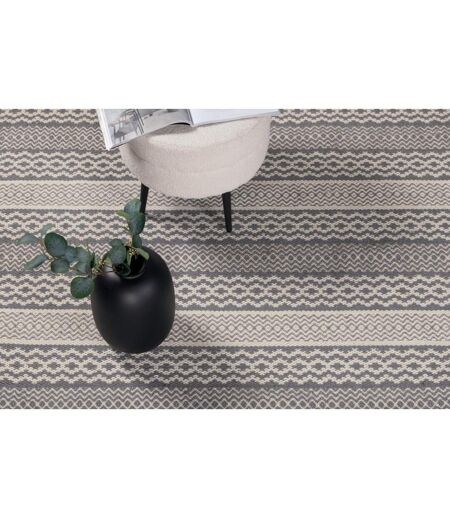 Tapis Rond Imprimé Sishu 200cm Gris
