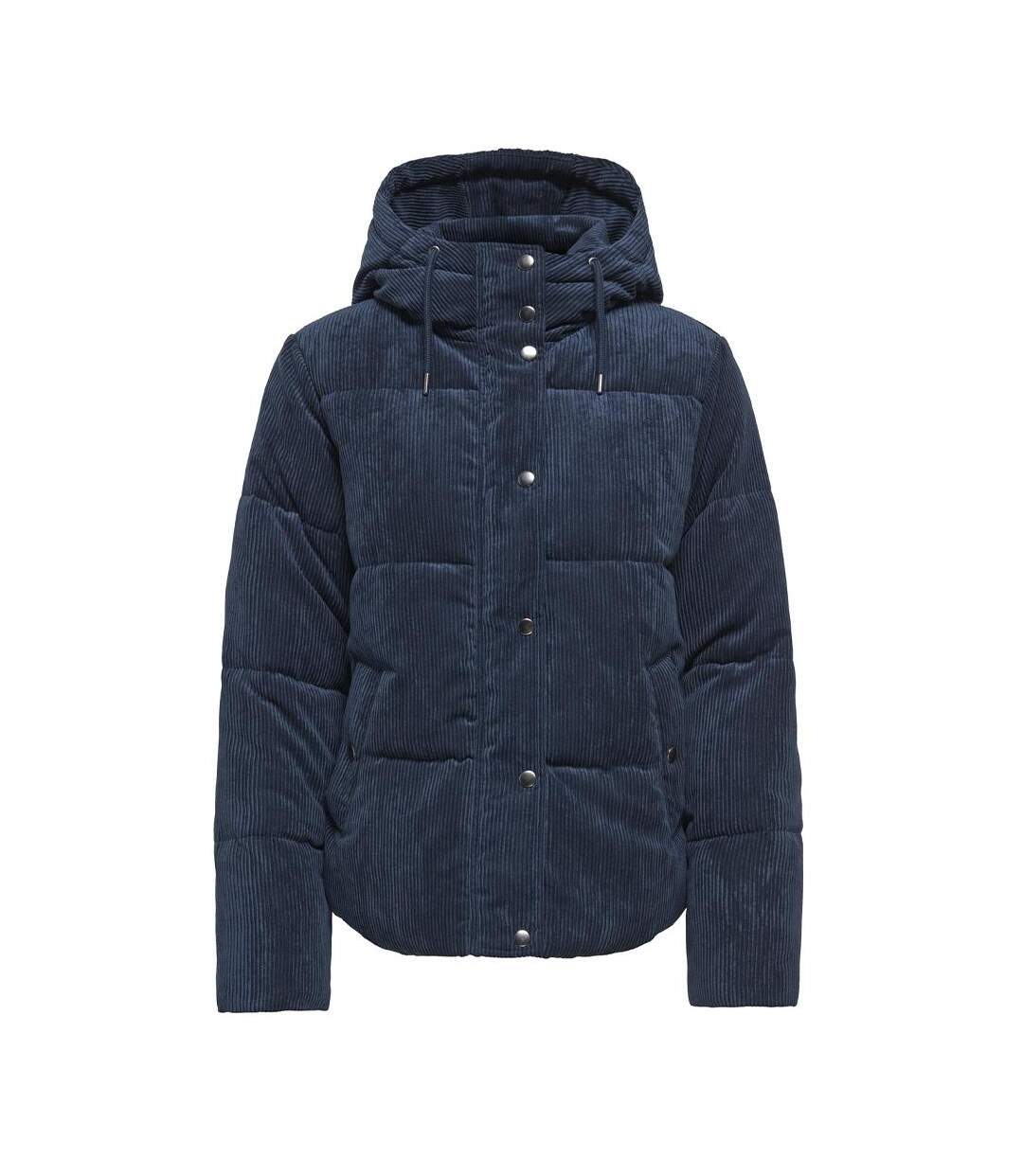Doudoune velours côtelé marine femme jdy vita-2