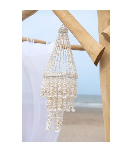 Suspension Déco en Coquillage Palais 70cm Blanc