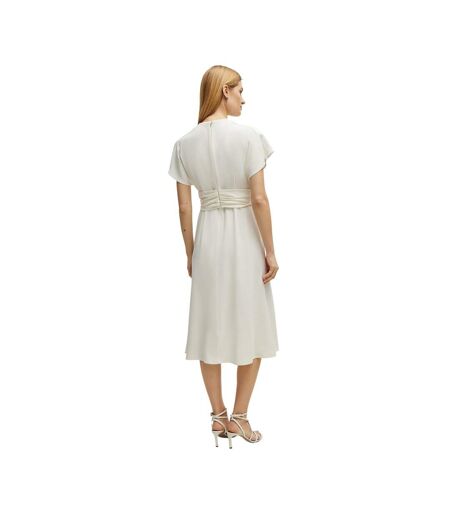 Womens/ladies Debasa2 Satin Wrap Dress White Boss