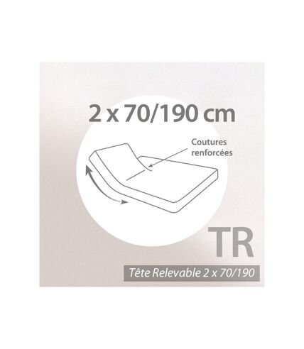 Drap housse relaxation uni 2x70x190 cm coton ALTO Calcium TR Tête relevable