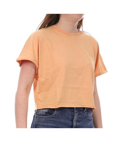 T-Shirt Crop Orange JDY Femme Agnes - S