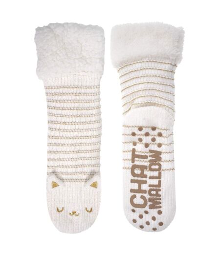 Isotoner Chaussettes d'intérieur femme maille chenille - fourrées, antidérapantes
