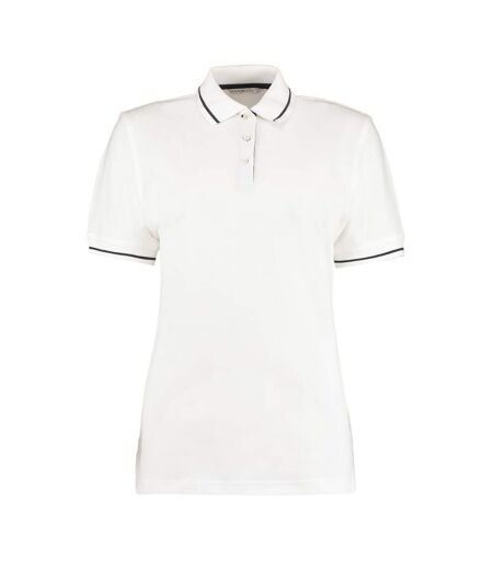 Polo St Mellion Femme Blanc Bleu Marine Kustom Kit
