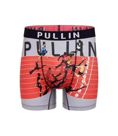 PULL IN Boxer Long Homme Microfibre 100M Orange Gris