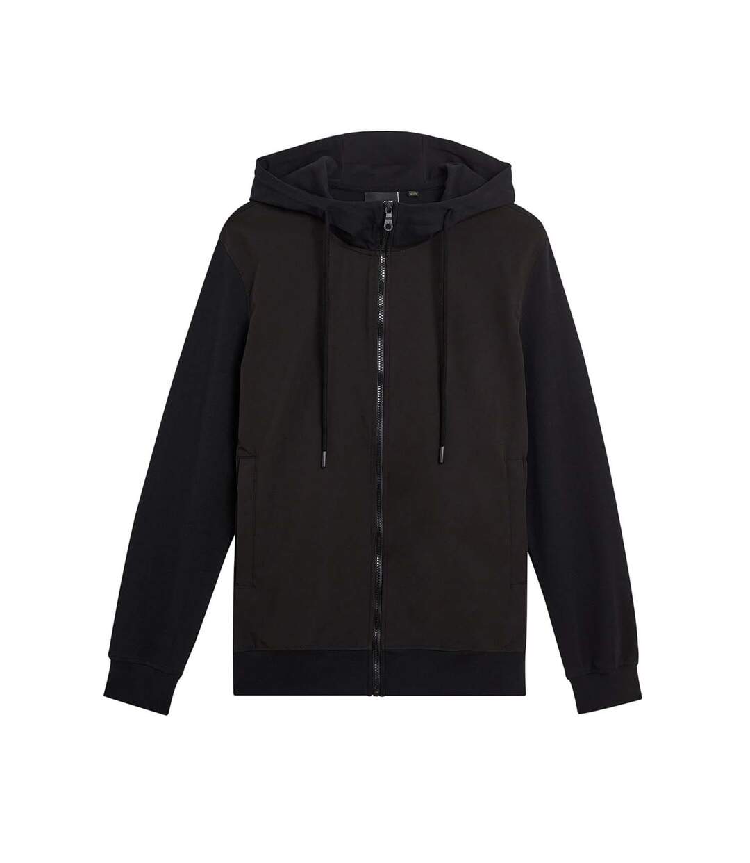 Mens Hybrid Softshell Full Zip Hoodie Black Lyle & Scott-2