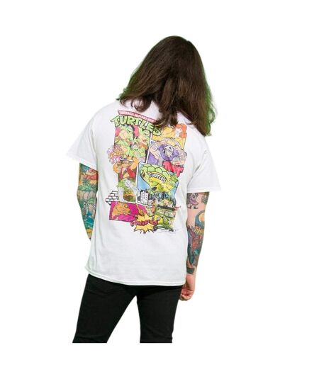 T-shirt Motif/style Bande Dessinée Adulte Blanc Teenage Mutant Ninja Turtles