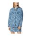 Womens/ladies The Icon Oversized Denim Jacket Turquoise Hugo-1