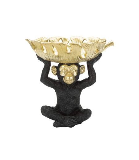 Vide-Poche Statuette Singe 25cm Noir & Or