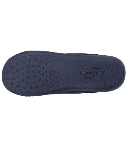Isotoner Chaussons Mules homme suédine ultra doux, semelle ergonomique soutien plantaire, mousse à mémoire forme