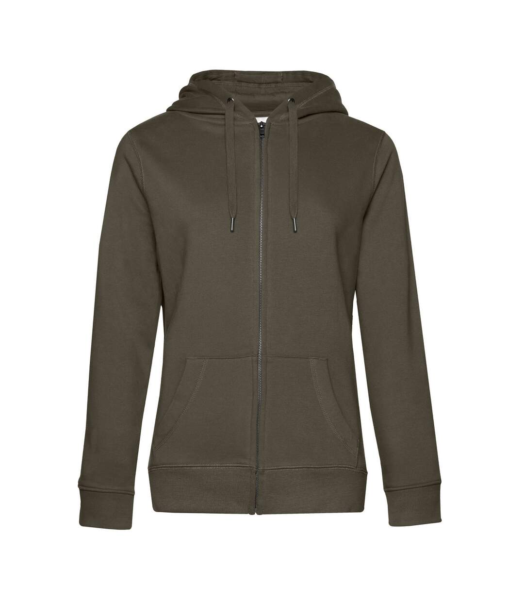 Womens/ladies queen full zip hoodie khaki brown B&C