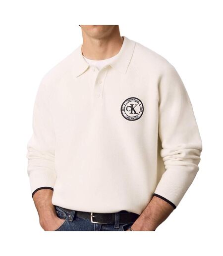 Pull beige homme calvin klein jeans varsity