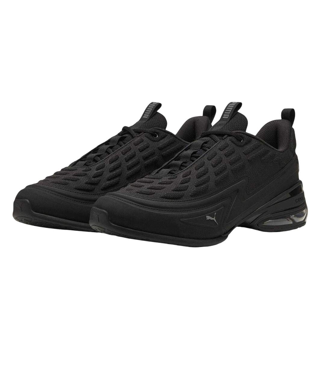 Mens Meza Logo Trainers Triple Black Puma-4