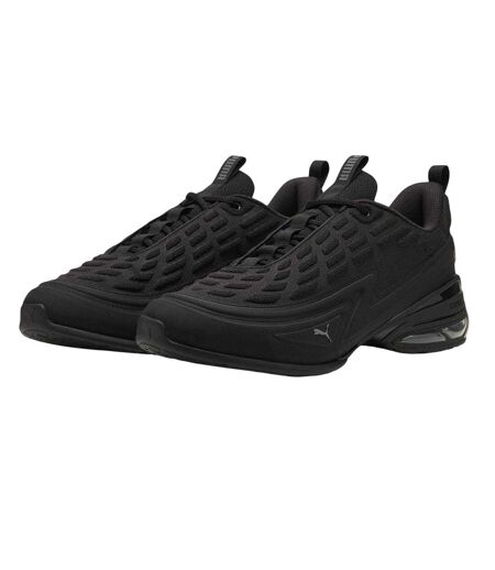 Mens Meza Logo Trainers Triple Black Puma