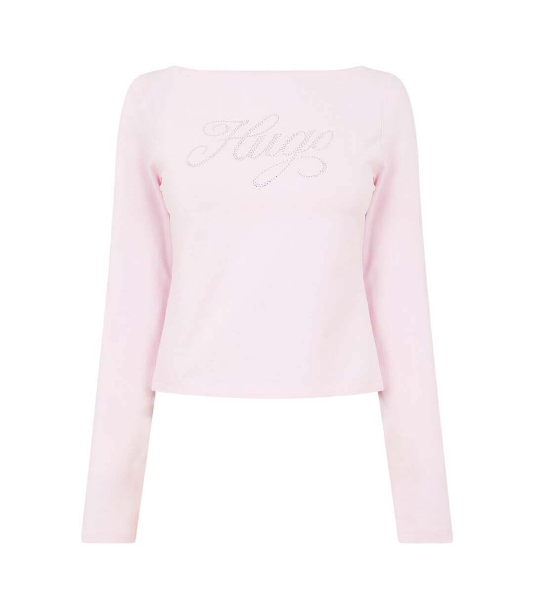 T-shirt Manches Longues Motif/style Strass Femme Rose Pastel Hugo-2