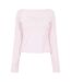 T-shirt Manches Longues Motif/style Strass Femme Rose Pastel Hugo-2