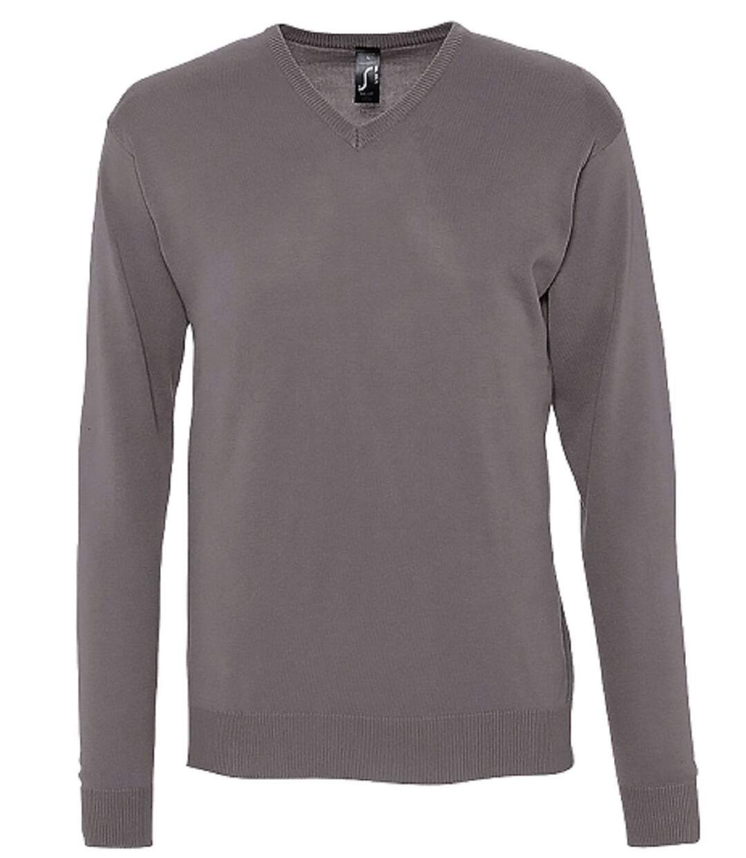 Pull col V - Homme - 90000 - gris moyen-2