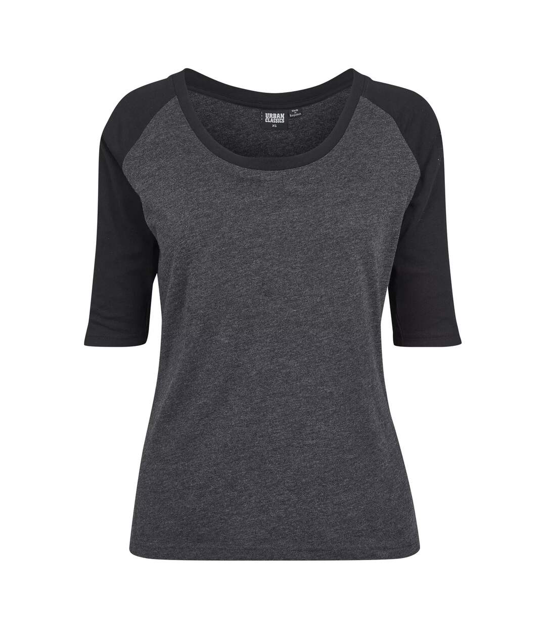 Haut Manches ¾ Motif/style Contrasté Femme Charbon Noir Urban Classics-1