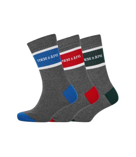Lot De 3  Paires De Chaussettes De Sport Homme Gris Lyle & Scott