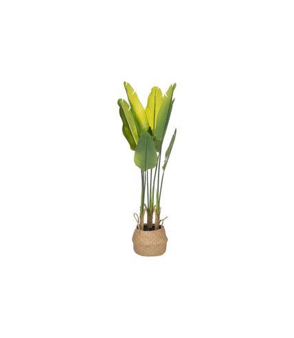 Plante Artificielle en Pot Strelitzia 120cm Vert & Beige