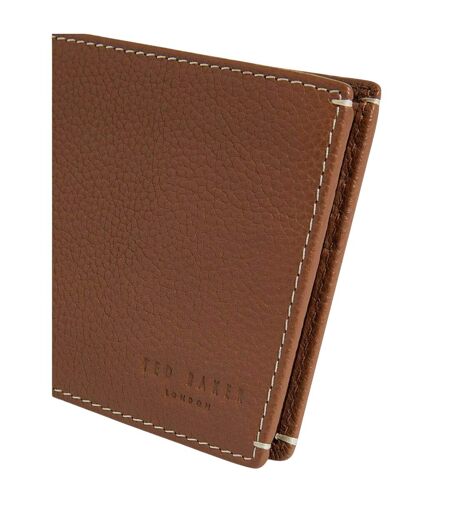 Mens Billfold Leather Wallet One Size Tan Print Ted Baker