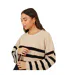 Womens/ladies Striped Cropped Jumper Stone Brave Soul-4