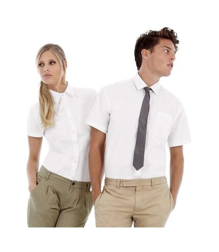 B&C Mens Sharp Twill Short Sleeve Shirt / Mens Shirts (White)