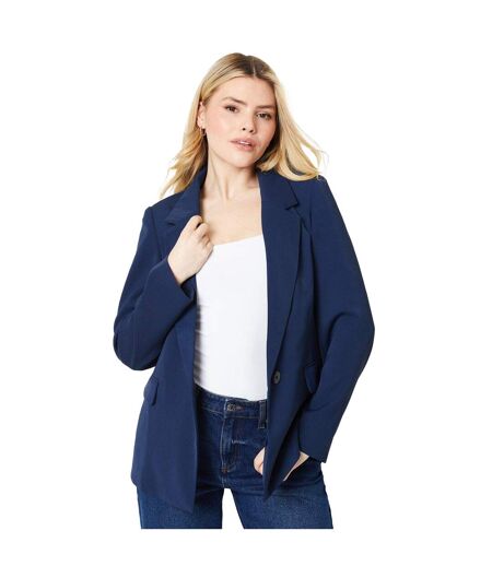 Womens/ladies single-breasted boyfriend blazer navy Dorothy Perkins