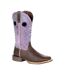 Womens/ladies Lady Rebel Pro Full Grain Leather Cowboy Boots Dark Earth Amethyst Durango-1