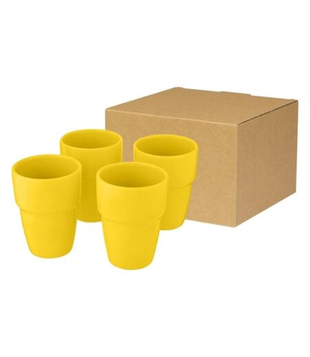 Bullet Staki Stackable Mug Set (Pack of 4) (Yellow) (One Size) - UTPF3801