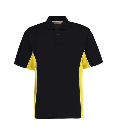 GAMEGEAR Mens Track Polycotton Pique Polo Shirt (Black/Yellow)