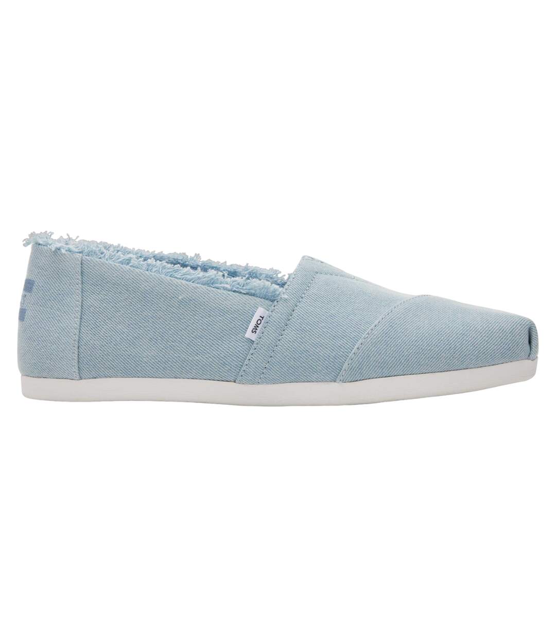 Womens/ladies Washed Denim Slip-on Espadrilles Pastel Blue Toms-3