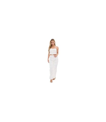 Jupe Longue Motif/style Ruché Femme Blanc I Saw It First