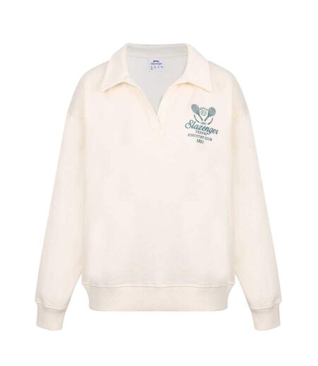 Sweat Tennis Motif/style Logo Brodé Femme Blanc Slazenger