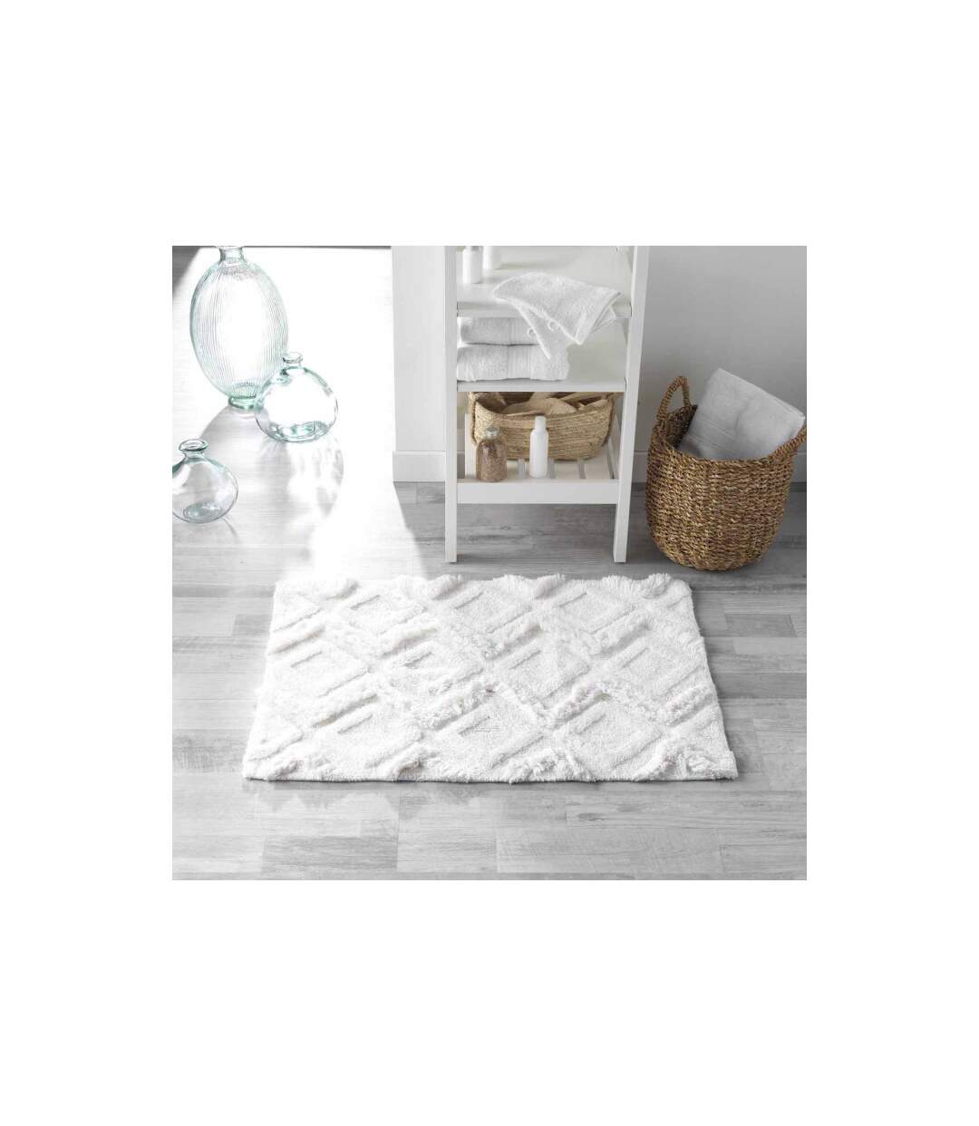 Tapis de Salle de Bain Ikatis 50x80cm Blanc-3