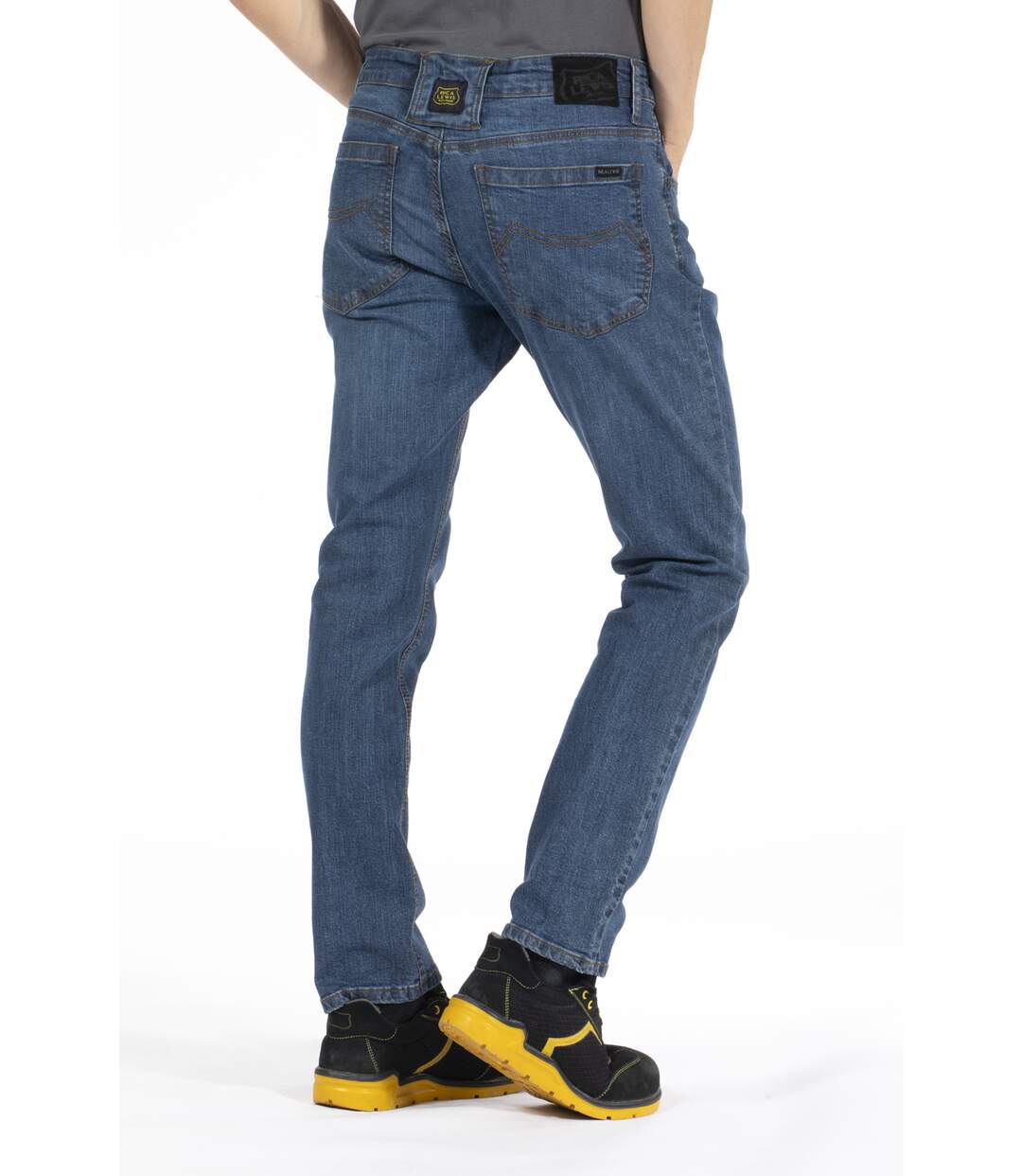 Jeans de travail coupe droite ajustée stone brossé stretch WORK3 'Rica Lewis'-4