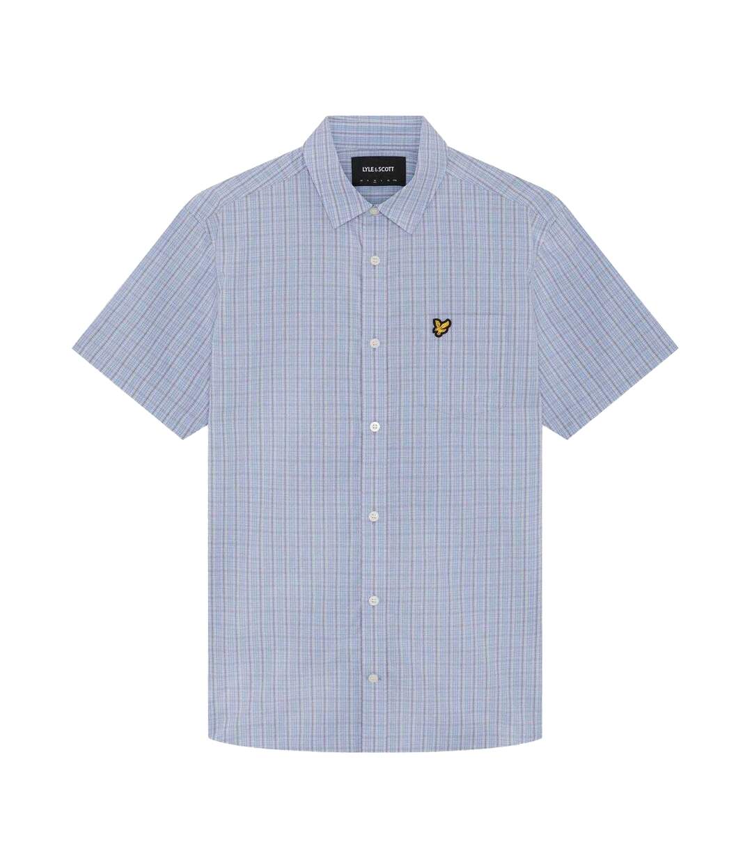 Chemise Manches Courtes Motif/style À Carreaux Homme Bleu Clair À Carreaux Lyle & Scott-2